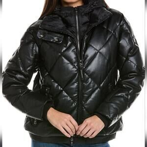 Bogner Women's Lissi Quilted Black Down filled Puffer Hood Ski Jacket Coat Sz 12